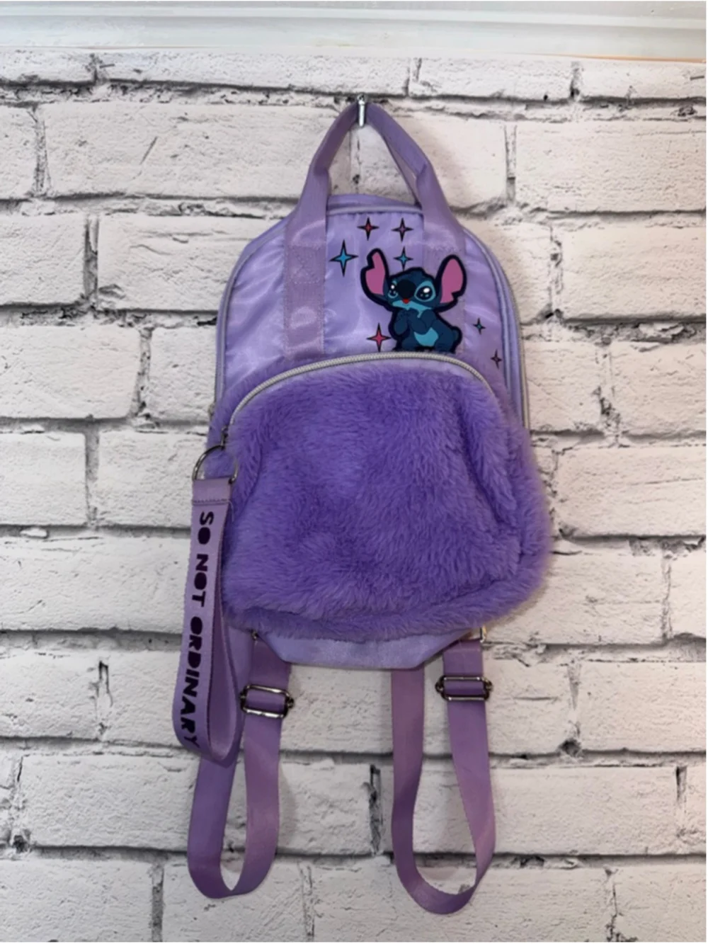Girls Disney Stitch Purple Mini Backpack One Size Lilo and Stitch 10x8x3